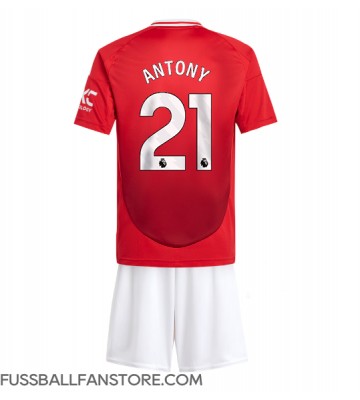 Manchester United Antony #21 Replik Heimtrikot Kinder 2024-25 Kurzarm (+ Kurze Hosen)